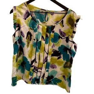 Worthington petite womens top sleeveless size PXL green and purple colors